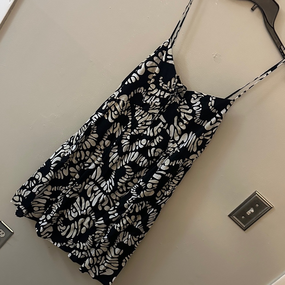 Nine West Black and White Floral Camisole Dress